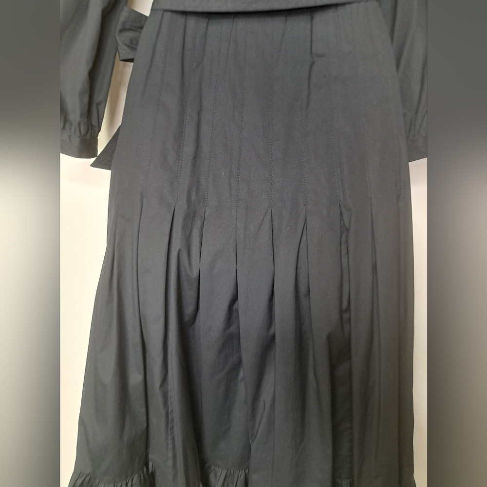 Veronica Beard Black Izie Cotton Poplin Midi Dress Size 2 - Picture 16 of 16